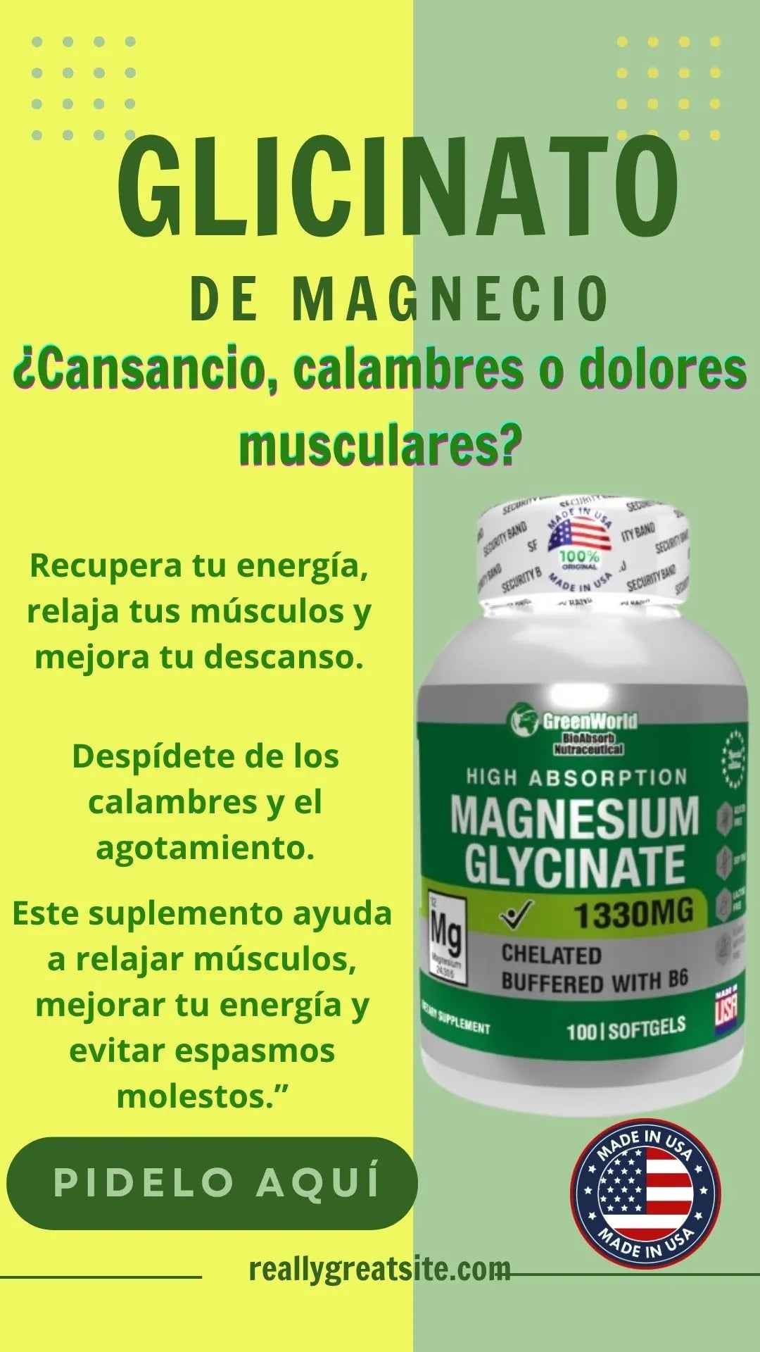 GLICINATO DE MAGNESIO X 100 (Cápsulas blandas).